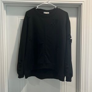 Black distressed sweatshirt size Medium